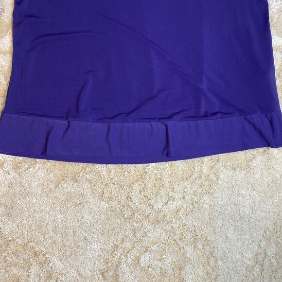 Daisy Fuentes Womens Top Size 2XL Purple Silver Beaded Collar Party Holiday Wear - Picture 5 of 10